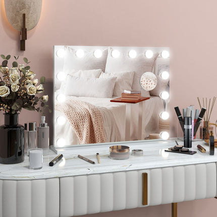 Hollywoodské kosmetické zrcadlo, 15 LED, 3 režimy, 10X zvětšení, USB