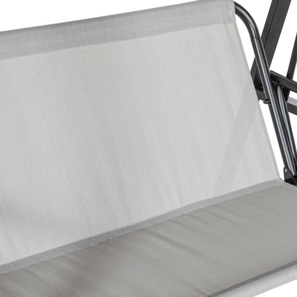 2-seat garden swing with adjustable roof, grey, 220 kg capacity