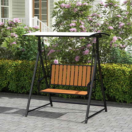 2-seat garden swing with adjustable canopy, weatherproof