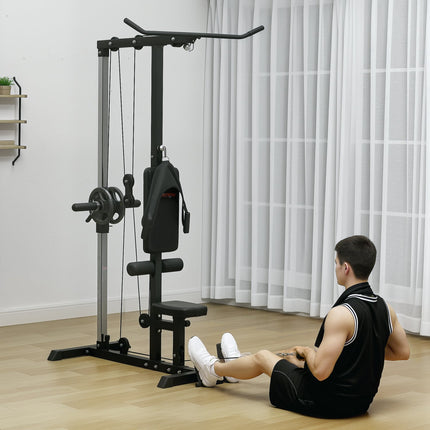 Domácí posilovna, veslovací trenažér, bez závaží, fitness vybavení do domácnosti, ocel, syntetická kůže, černá