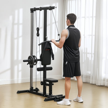 Domácí posilovna, veslovací trenažér, bez závaží, fitness vybavení do domácnosti, ocel, syntetická kůže, černá
