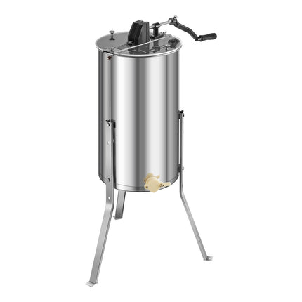 Honey Extractor, 2-Frame Manual, Stainless Steel, Clear Lid