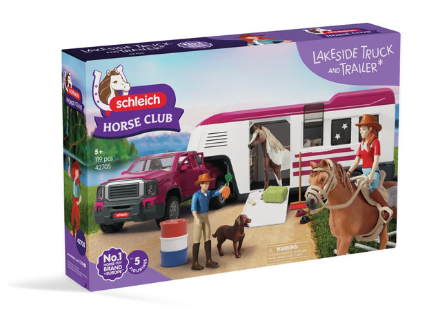 Nákladní auto s přívěsem pro koně k sadám Schleich Horse Club