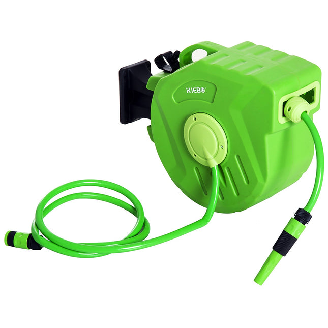 Automatic hose reel with 22M green swivel air hose