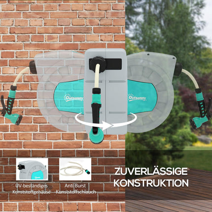 Nástěnný naviják na hadici s 30 m automatickým navíjením a 7funkční tryskou