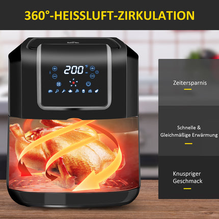 Horkovzdušná fritéza 6.5L, 1700W, LED displej, nepřilnavý koš