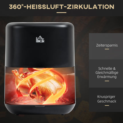 Horkovzdušná fritéza, 1300W příprava bez oleje, nepřilnavý povrch, 3L