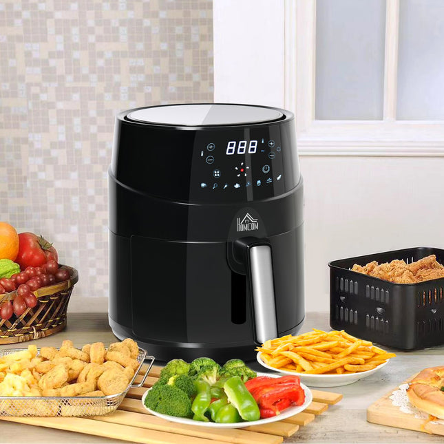 Horkovzdušná fritéza 4.5L, 1500W, 8 programů, nepřilnavý koš