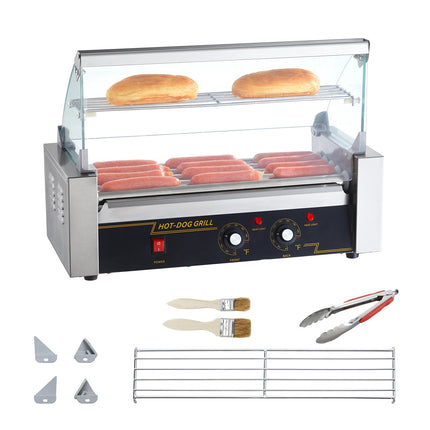 Hot Dog Roller Grill, 5-Roller, 12-Capacity, 1000W