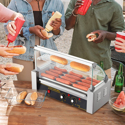 Hot Dog Roller Grill, 5-Roller, 12-Capacity, 1000W