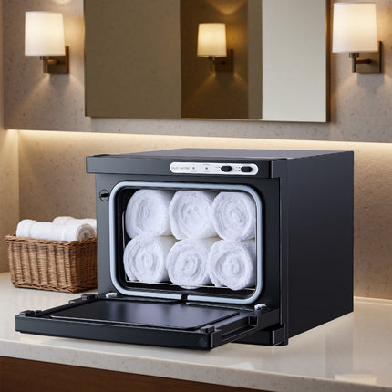 Hot Towel Warmer Cabinet, 8L, Holds 12 Towels, Black