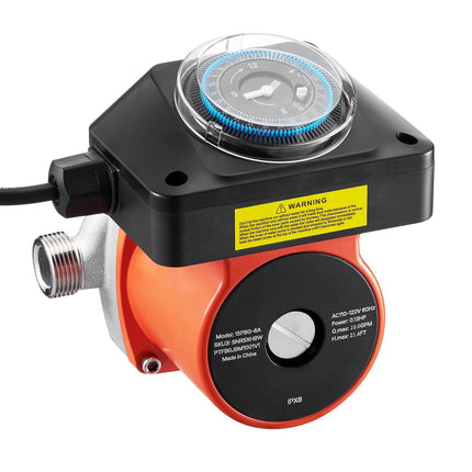 Hot Water Recirculating Pump With Timer, 38 LPM, 100W