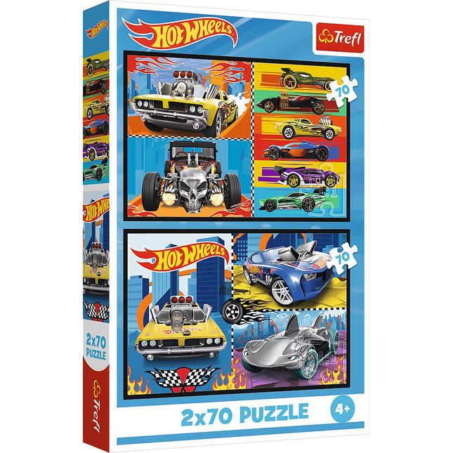 Hot Wheels Puzzle Set, 2 Sets of 70 Pieces Each