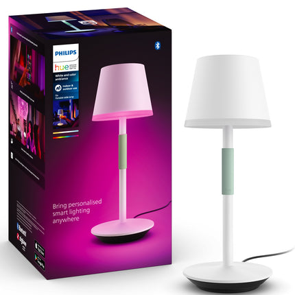 Hue Go přenosná stolní lampa bílá/šalvějově zelená
