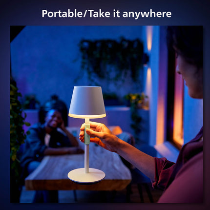 Hue Go přenosná stolní lampa bílá/šalvějově zelená