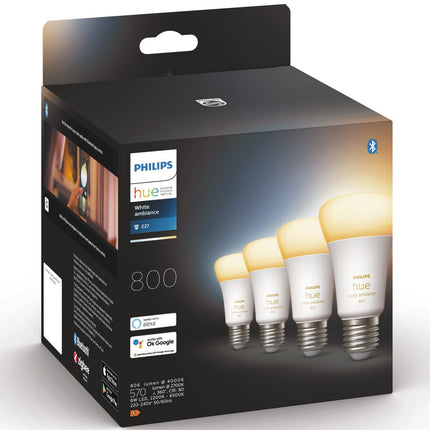 Hue White Ambiance E27 4 ks