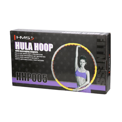 Hula hoop 85cm, fitness kruh šedá-žlutá