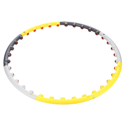 Hula hoop 85cm, fitness kruh šedá-žlutá