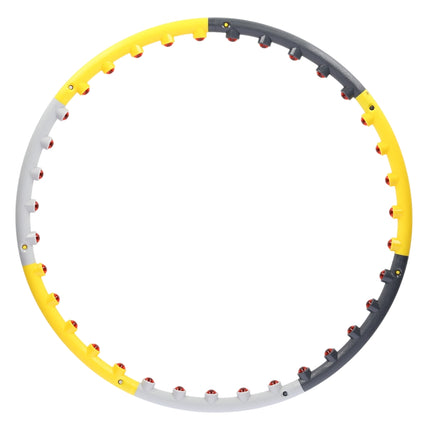 Hula hoop 85cm, fitness kruh šedá-žlutá