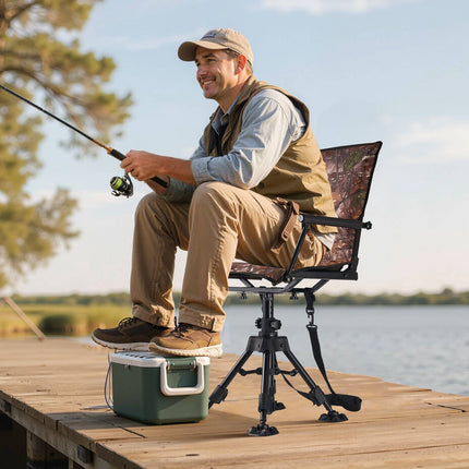 Hunting Chair, 360 Silent Swivel, Foldable, Adjustable Height