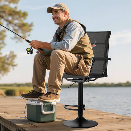 Hunting Chair, 360 Silent Swivel, Height Adjustable, 300 lb
