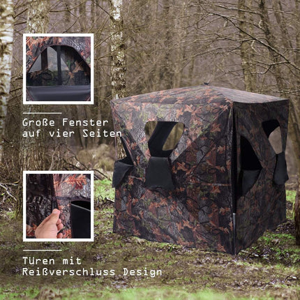 Lovecký stan s výhledem 360° a taškou, přízemní lovecký úkryt pro 2 osoby