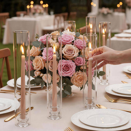 Hurricane Candle Holders Set of 36, 65x350 mm Clear Glass