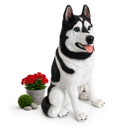 Zahradní socha psa husky, polyresin, 86 cm