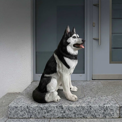 Zahradní socha psa husky, polyresin, 86 cm