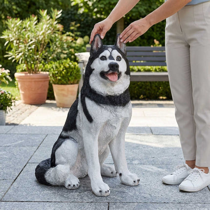 Zahradní socha psa husky, polyresin, 86 cm