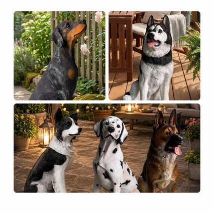Zahradní socha psa husky, polyresin, 86 cm