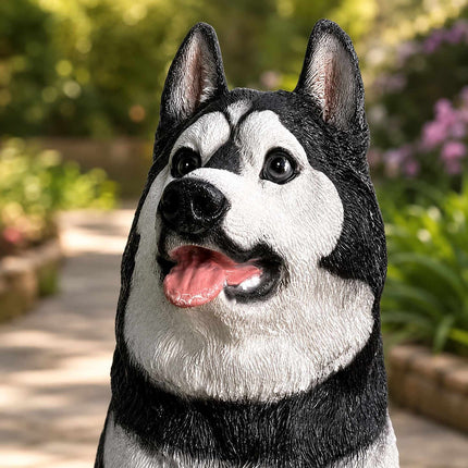 Zahradní socha psa husky, polyresin, 86 cm