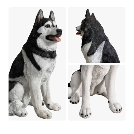 Zahradní socha psa husky, polyresin, 86 cm