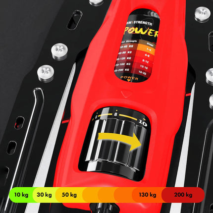 Hydraulický posilovač paží s počítadlem – odpor 10–200 kg