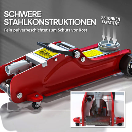 Hydraulický zvedák na auto, zdvih 8-38 cm, nosnost 2.5 tuny, ocel