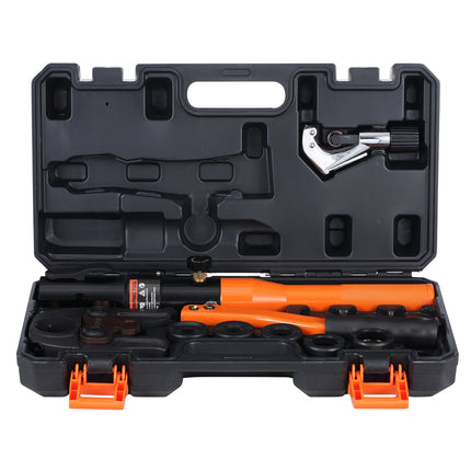 Hydraulic Copper Pipe Crimping Tool, 360 Rotating Head, V12–V28 Jaws