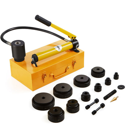 Hydraulic Knockout Punch Kit, 15 Ton, 10 Dies, 1/2-4 in