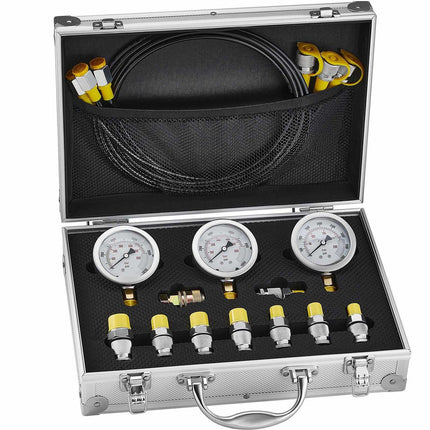 Hydraulic Pressure Test Kit 250–600 Bar, 3 Gauges, Case