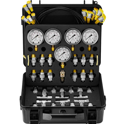 Hydraulic Pressure Test Kit, 5 Gauges, 600 Bar, Case