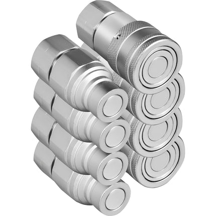 Hydraulic Quick Connect Couplers, 1/2 In NPT, 4 Pairs