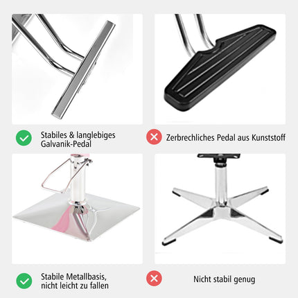 Hydraulické kadeřnické křeslo, nastavitelné, růžové, otáčení 360°