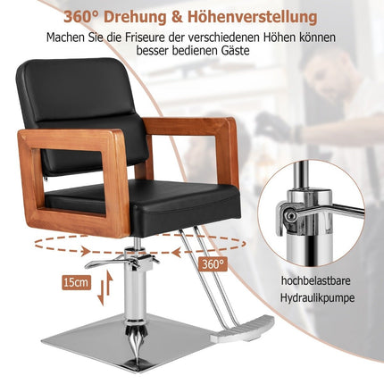 Hydraulické kadeřnické křeslo s otáčením 360°, nastavitelná výška