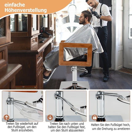 Hydraulické kadeřnické křeslo s otáčením 360°, nastavitelná výška