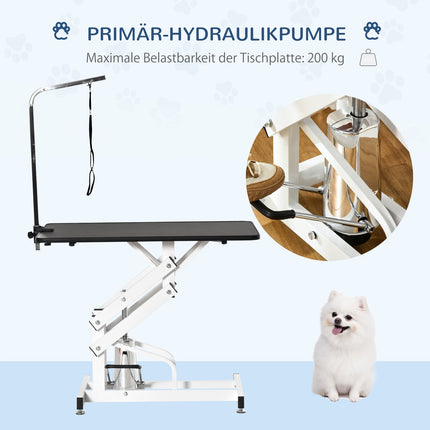 Hydraulický groomingový stůl pro psy se stříhacím ramenem