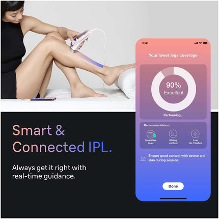 IPL epilátor pro domácí použití, chytré hlavice, ovládání aplikací