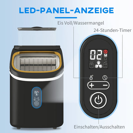 Výrobník ledu, 15kg/24h, nádržka 1.5L, LED displej, černý