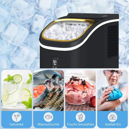 Výrobník ledu, 15kg/24h, nádržka 1.5L, LED displej, černý