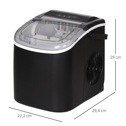 Výrobník ledu, 9 kostek za 6-12 min, 12 kg/den, černý