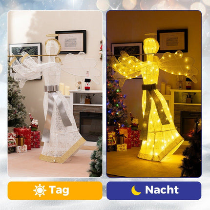 Svítící vánoční anděl se 100 LED světly, 150 cm