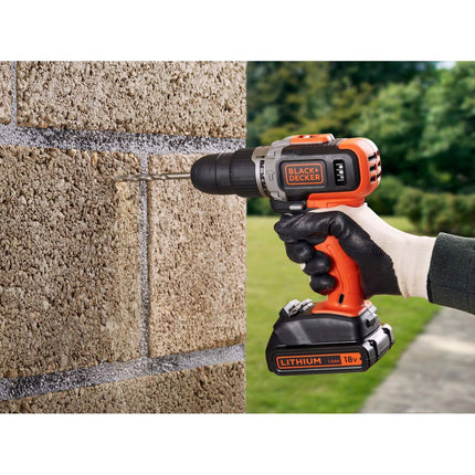 Příklepová vrtačka 18V, lithium-iontová, 2X1.5AH baterie